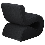 Silla curva sin brazos tapizada Ronea Boucle color crema