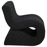 Silla curva sin brazos tapizada Ronea Boucle color crema