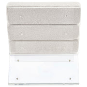 Serreta Boucle Upholstered Armless Acrylic Chair Ivory