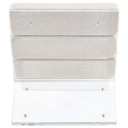 Serreta Boucle Upholstered Armless Acrylic Chair Ivory