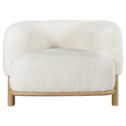 Silla decorativa Lawler con respaldo de barril tapizado en color marfil
