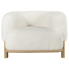 Silla decorativa Lawler con respaldo de barril tapizado en color marfil