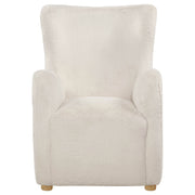 Thornton Faux Fur Upholstered Wingback Lounge Accent Chair Ivory
