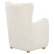 Thornton Faux Fur Upholstered Wingback Lounge Accent Chair Ivory