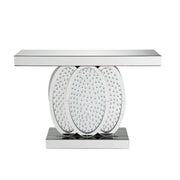 Mesa consola rectangular Nysa Glam con forma ovalada superpuesta
