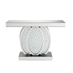 Mesa consola rectangular Nysa Glam con forma ovalada superpuesta
