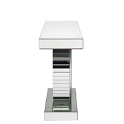 Mesa consola rectangular Nysa Glam con forma ovalada superpuesta