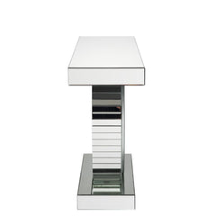 Mesa consola rectangular Nysa Glam con forma ovalada superpuesta