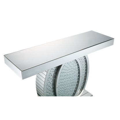 Mesa consola rectangular Nysa Glam con forma ovalada superpuesta