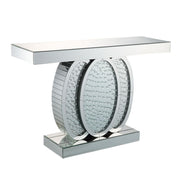 Mesa consola rectangular Nysa Glam con forma ovalada superpuesta