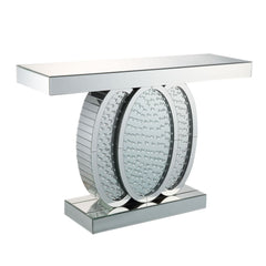 Mesa consola rectangular Nysa Glam con forma ovalada superpuesta