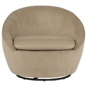Myernick Velvet Upholstered Swivel Accent Chair Camel