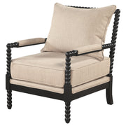 Blanchett Upholstered Bobbin Accent Chair Beige and Black