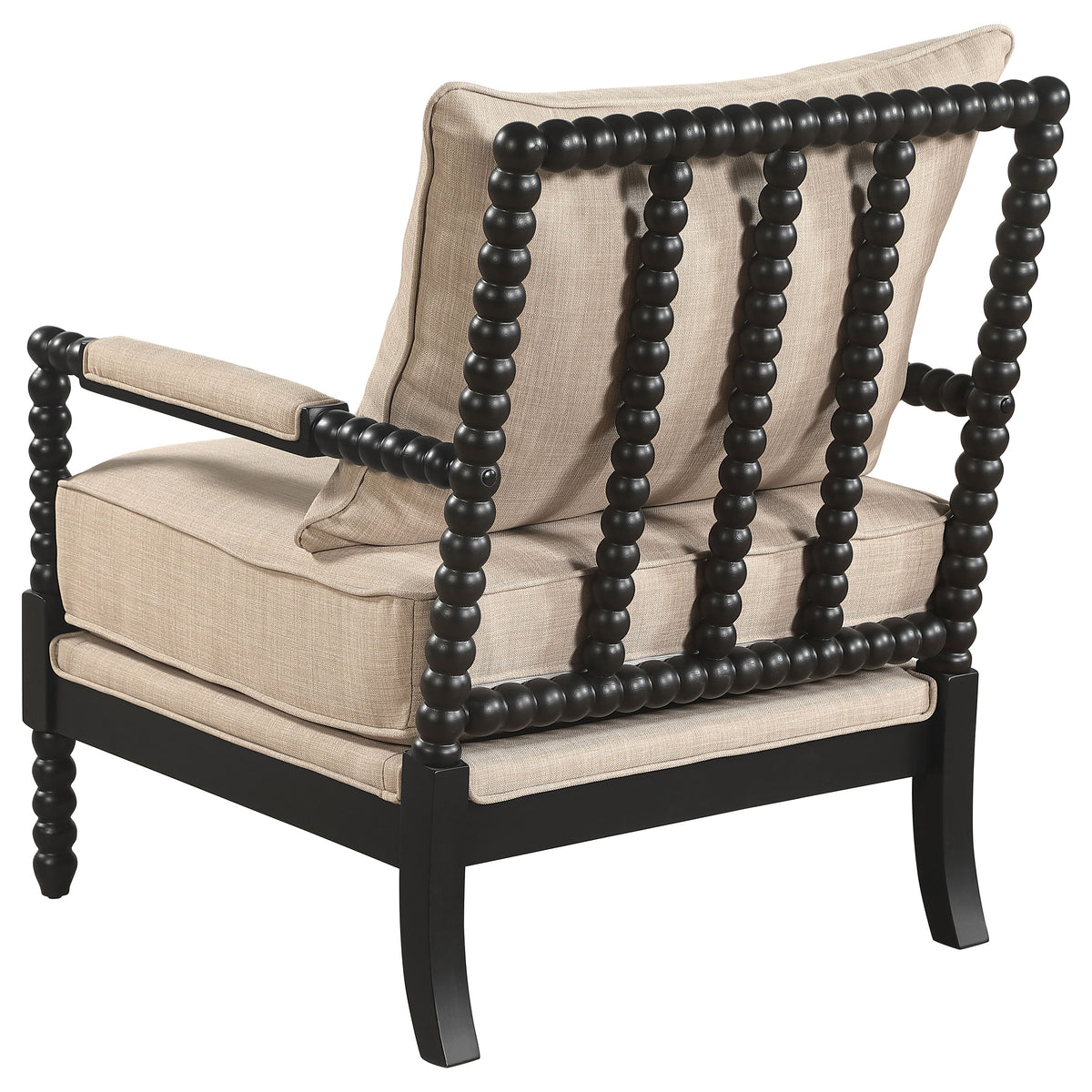 Blanchett Upholstered Bobbin Accent Chair Beige and Black