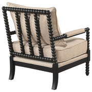 Blanchett Upholstered Bobbin Accent Chair Beige and Black