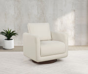 Iris Fabric Upholstered Swivel Accent Chair Ivory