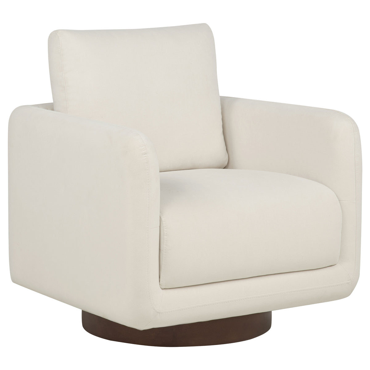 Iris Fabric Upholstered Swivel Accent Chair Ivory