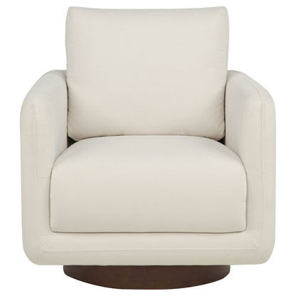 Iris Fabric Upholstered Swivel Accent Chair Ivory
