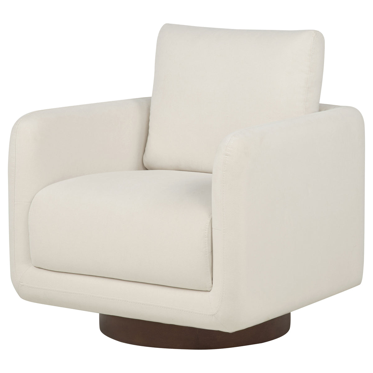 Iris Fabric Upholstered Swivel Accent Chair Ivory