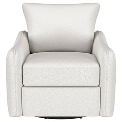 Sillón giratorio con brazos inclinados tapizado Madia, color vainilla