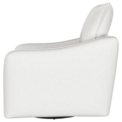 Sillón giratorio con brazos inclinados tapizado Madia, color vainilla