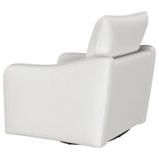 Sillón giratorio con brazos inclinados tapizado Madia, color vainilla