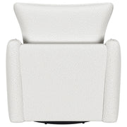 Sillón giratorio con brazos inclinados tapizado Madia, color vainilla