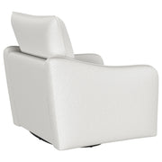 Sillón giratorio con brazos inclinados tapizado Madia, color vainilla