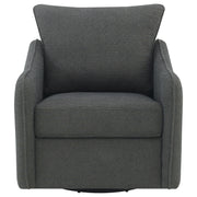 Sillón giratorio con brazos inclinados tapizado Madia, color vainilla
