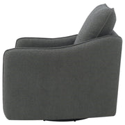 Sillón giratorio con brazos inclinados tapizado Madia, color vainilla