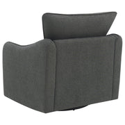 Sillón giratorio con brazos inclinados tapizado Madia, color vainilla