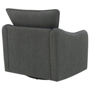 Sillón giratorio con brazos inclinados tapizado Madia, color vainilla