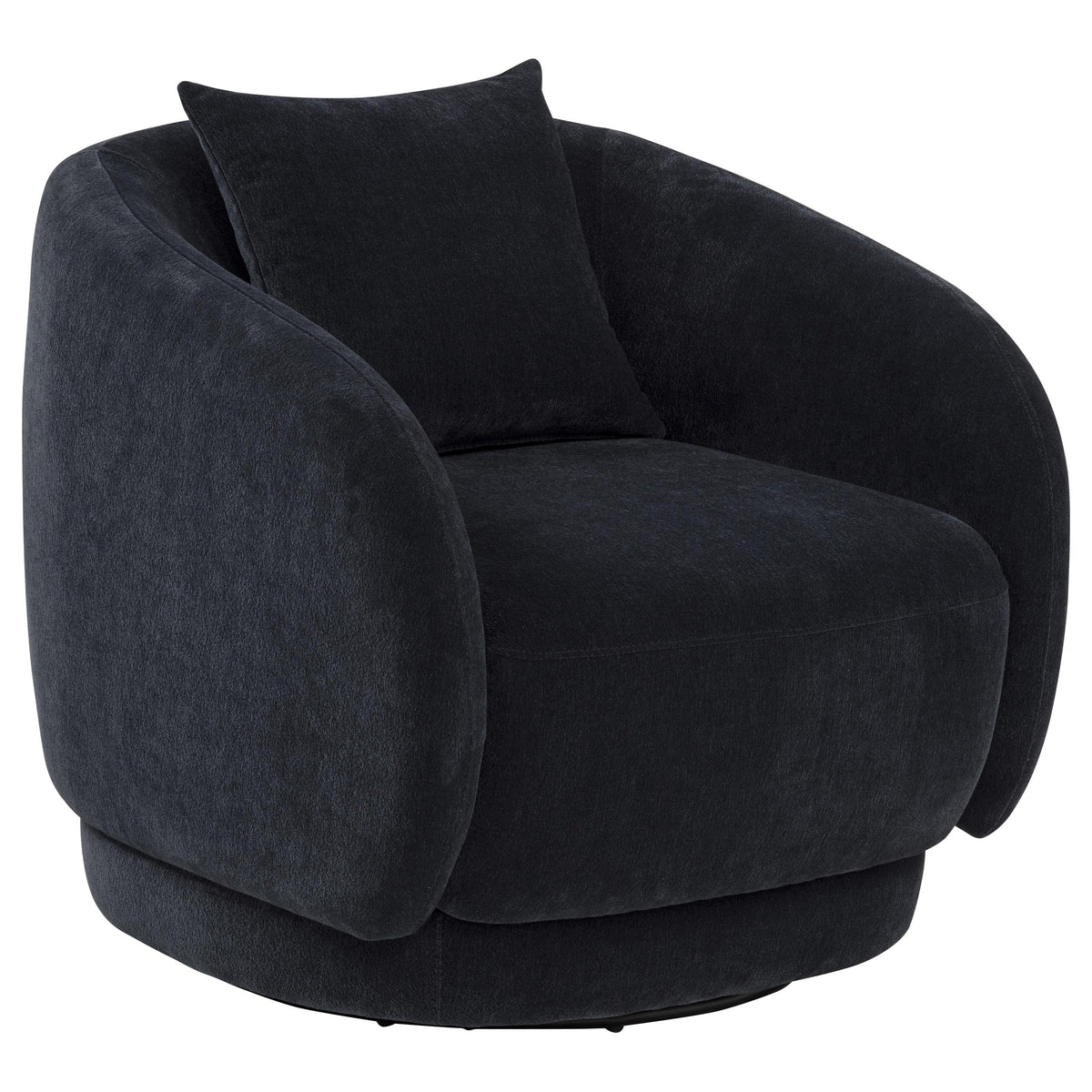 Arnaud Chenille Upholstered Swivel Accent Chair Navy