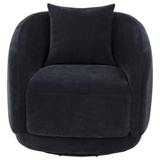 Arnaud Chenille Upholstered Swivel Accent Chair Navy
