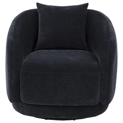 Arnaud Chenille Upholstered Swivel Accent Chair Navy