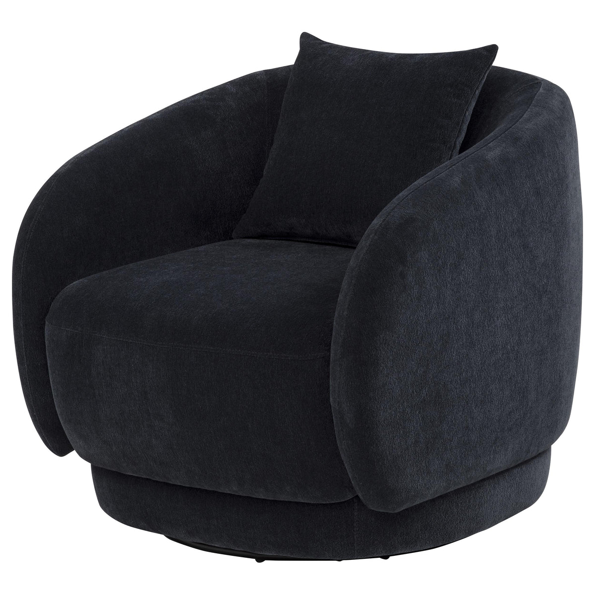 Arnaud Chenille Upholstered Swivel Accent Chair Navy