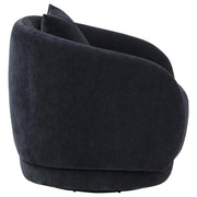 Arnaud Chenille Upholstered Swivel Accent Chair Navy