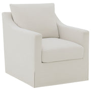 Sillón giratorio con brazos inclinados tapizado de invierno, color beige