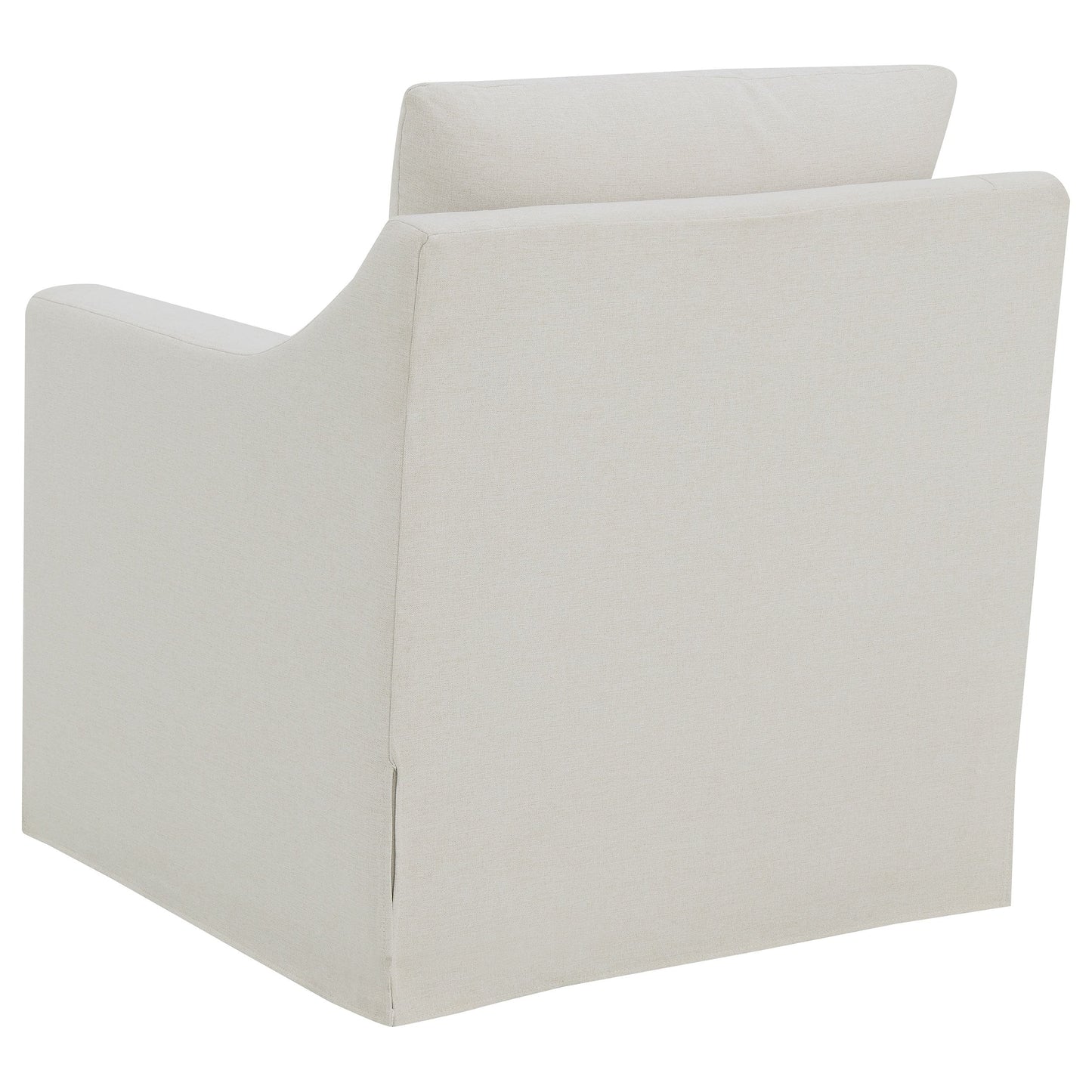 Sillón giratorio con brazos inclinados tapizado de invierno, color beige