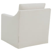 Sillón giratorio con brazos inclinados tapizado de invierno, color beige