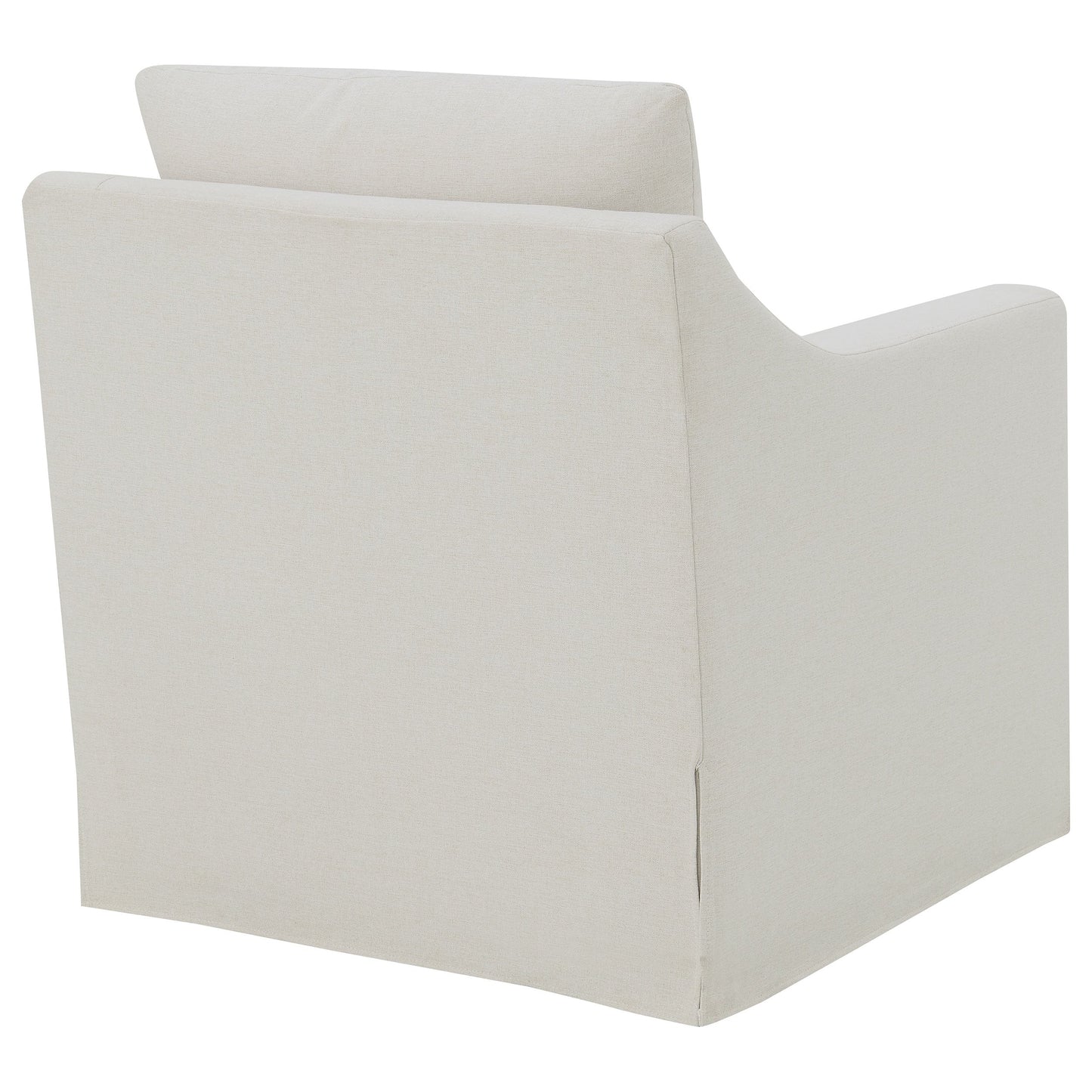 Sillón giratorio con brazos inclinados tapizado de invierno, color beige