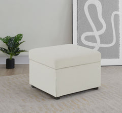 Otomana de almacenamiento con elevación hidráulica y tapizada de invierno en beige