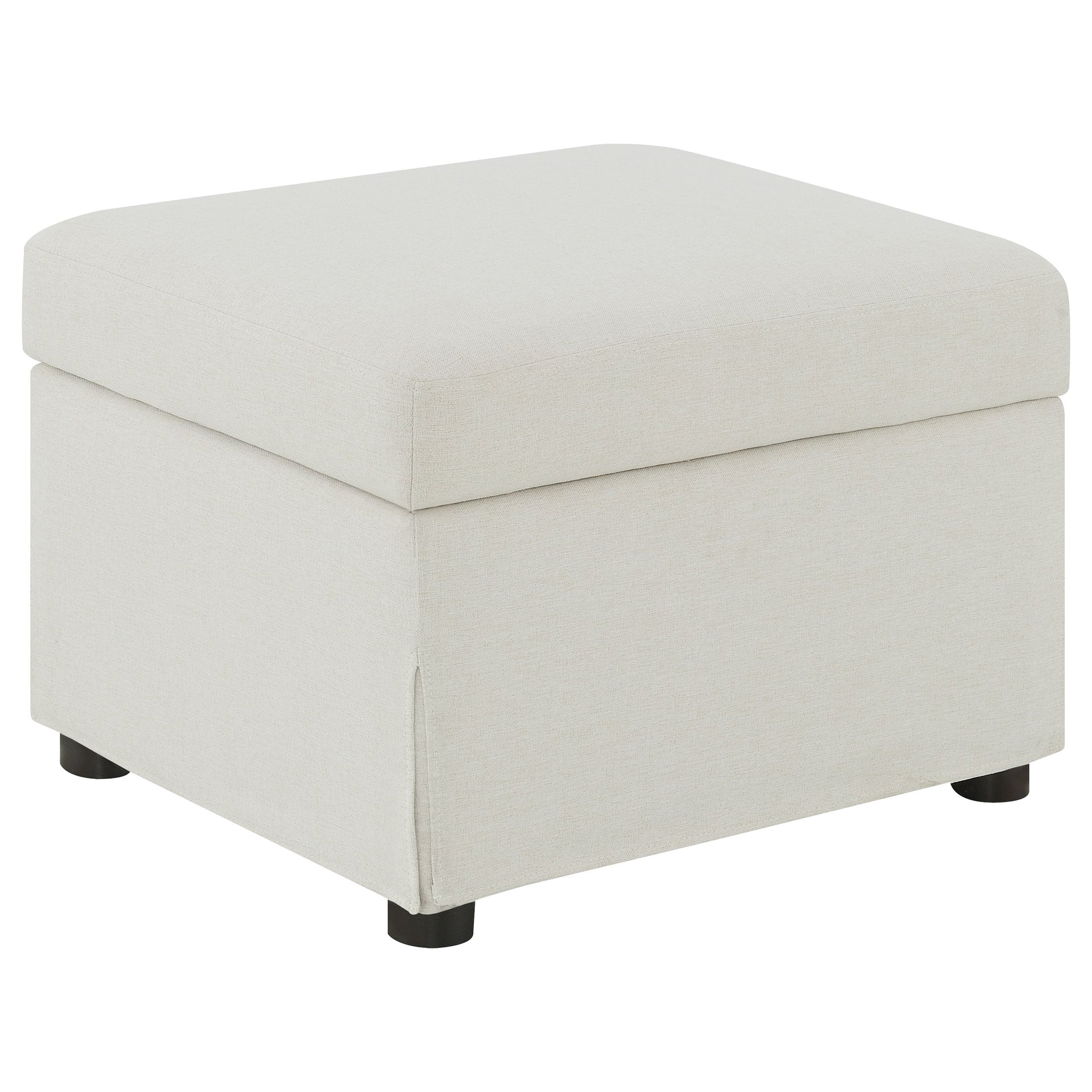 Otomana de almacenamiento con elevación hidráulica y tapizada de invierno en beige