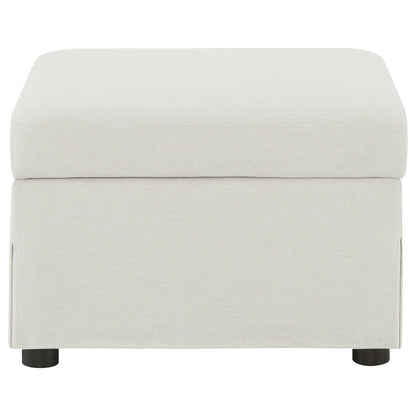 Winter Upholstered Hydraulic Lift Top Storage Ottoman Beige