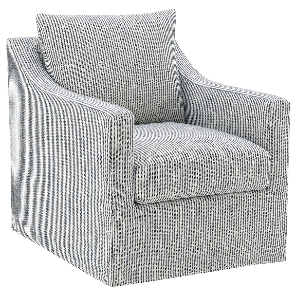 Winter Upholstered Sloped Arm Accent Swivel Chair Beige