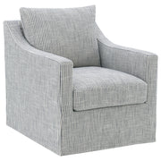 Winter Upholstered Sloped Arm Accent Swivel Chair Beige