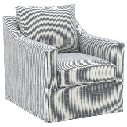 Sillón giratorio con brazos inclinados tapizado de invierno, color beige