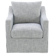 Sillón giratorio con brazos inclinados tapizado de invierno, color beige