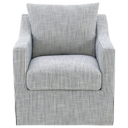 Sillón giratorio con brazos inclinados tapizado de invierno, color beige