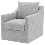 Sillón giratorio con brazos inclinados tapizado de invierno, color beige